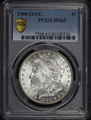Obverse of this 1900-O/CC Morgan Dollar PCGS MS-63