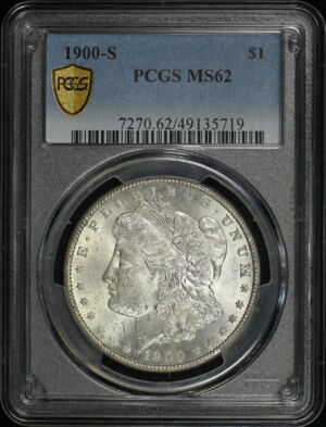 Obverse of this 1900-S Morgan Dollar PCGS MS-62