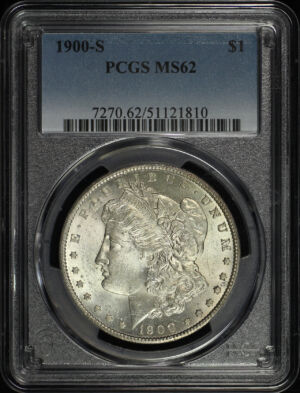 Obverse of this 1900-S Morgan Dollar PCGS MS-62
