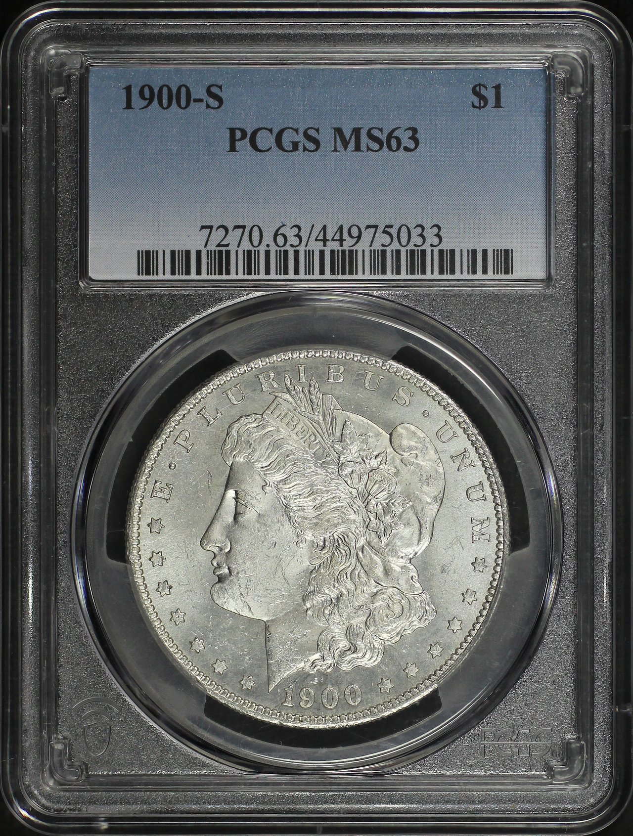 Obverse of this 1900-S Morgan Dollar PCGS MS-63