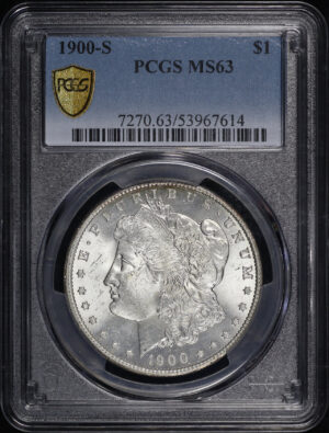 Obverse of this 1900-S Morgan Dollar PCGS MS-63