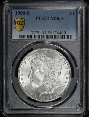 Obverse of this 1900-S Morgan Dollar PCGS MS-63