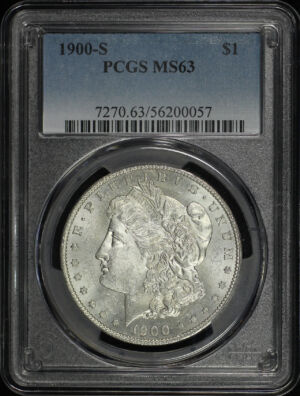 Obverse of this 1900-S Morgan Dollar PCGS MS-63