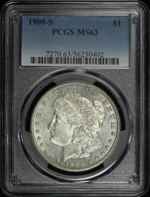 Obverse of this 1900-S Morgan Dollar PCGS MS-63