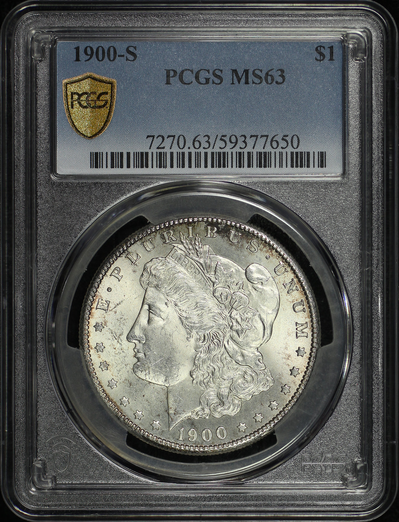 Obverse of this 1900-S Morgan Dollar PCGS MS-63