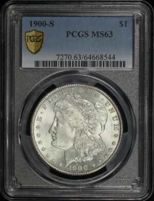 Obverse of this 1900-S Morgan Dollar PCGS MS-63