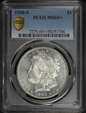 Obverse of this 1900-S Morgan Dollar PCGS MS-65+