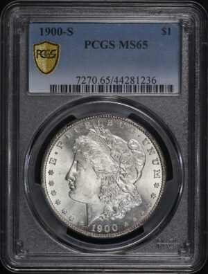 Obverse of this 1900-S Morgan Dollar PCGS MS-65