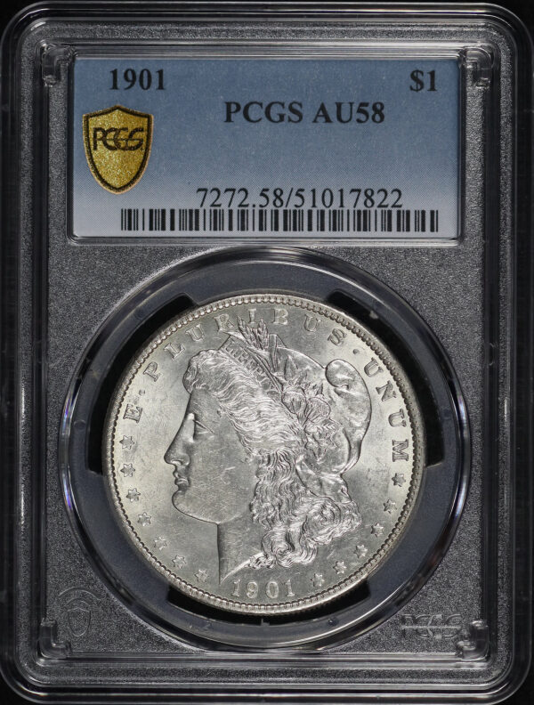 Obverse of this 1901 Morgan Dollar PCGS AU-58