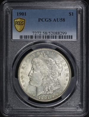 Obverse of this 1901 Morgan Dollar PCGS AU-58