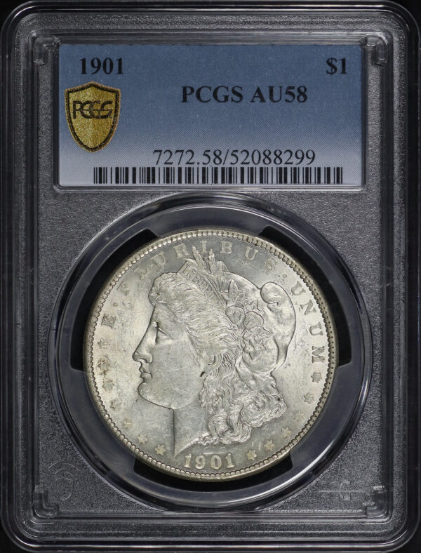 Obverse of this 1901 Morgan Dollar PCGS AU-58
