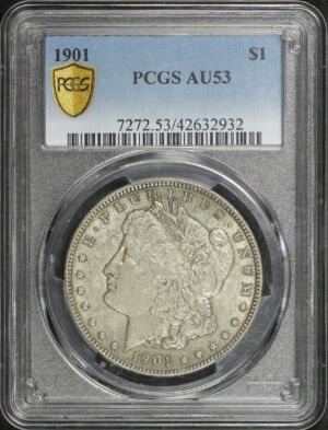 Obverse of this 1901 Morgan Dollar PCGS AU-53