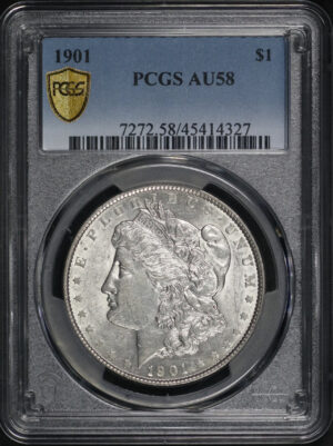 Obverse of this 1901 Morgan Dollar PCGS AU-58