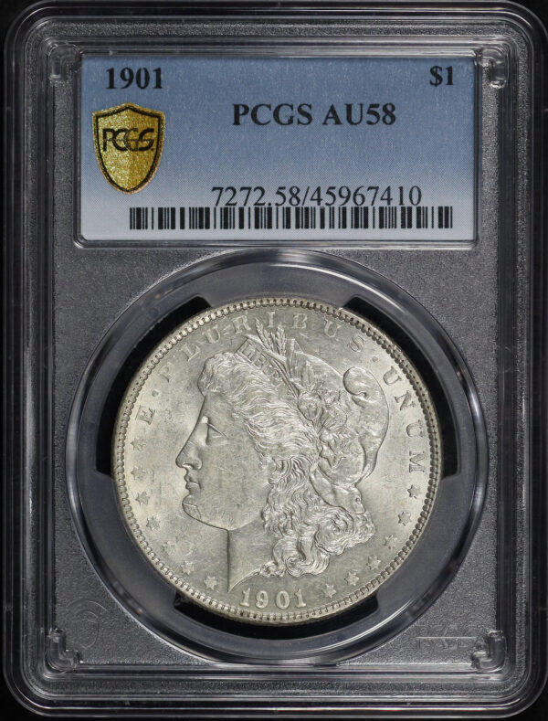 Obverse of this 1901 Morgan Dollar PCGS AU-58