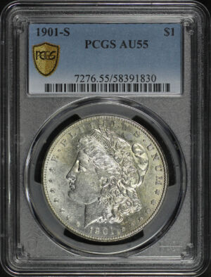 Obverse of this 1901-S Morgan Dollar PCGS AU-55