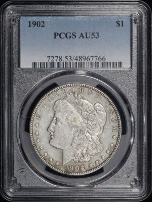 Obverse of this 1902 Morgan Dollar PCGS AU-53