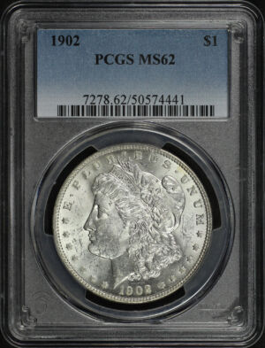 Obverse of this 1902 Morgan Dollar PCGS MS-62