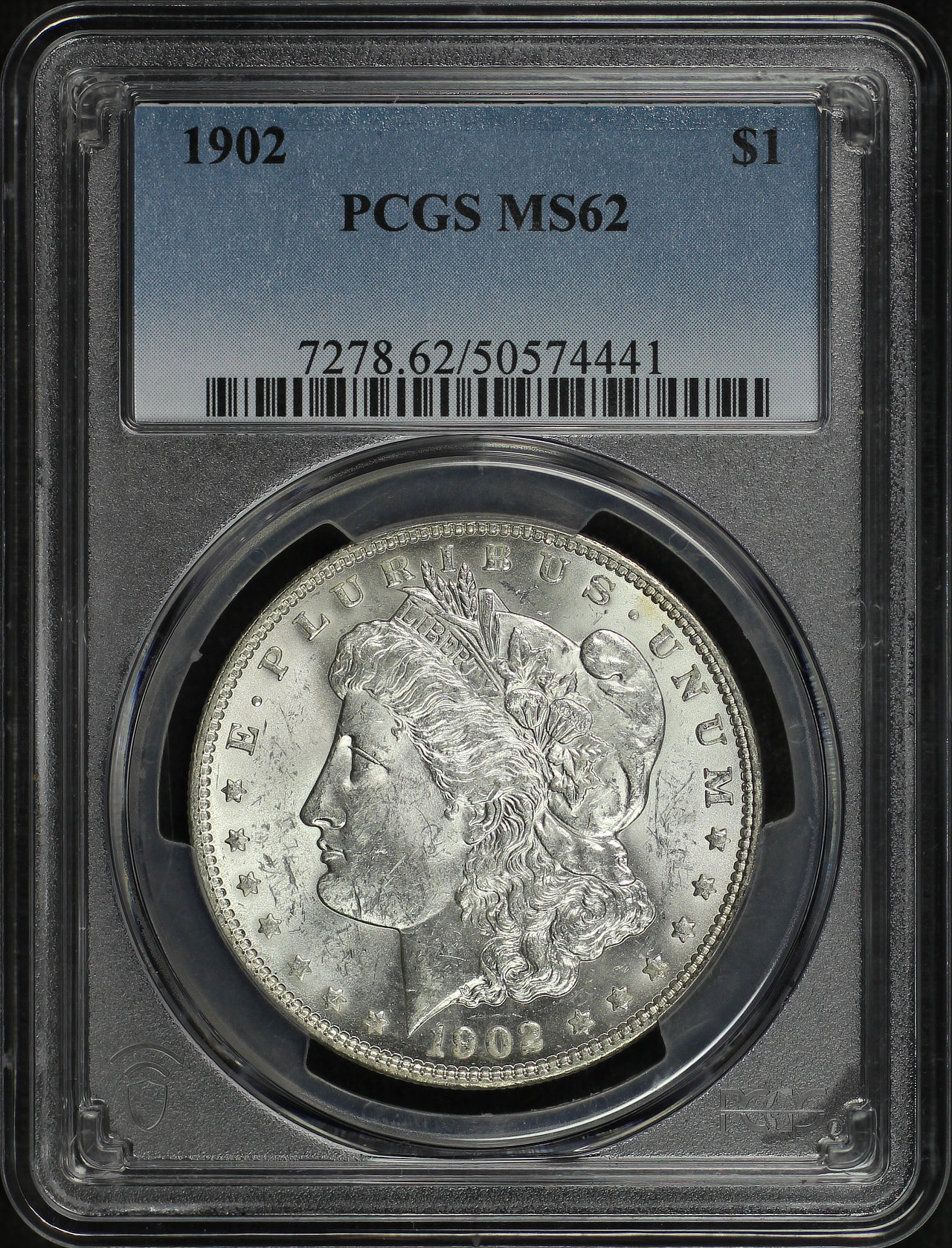Obverse of this 1902 Morgan Dollar PCGS MS-62