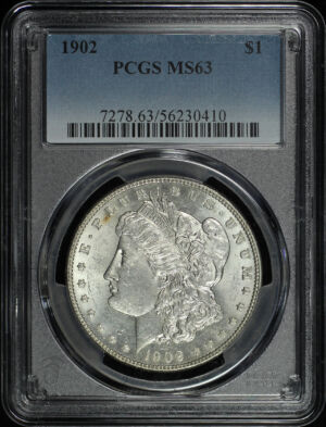 Obverse of this 1902 Morgan Dollar PCGS MS-63
