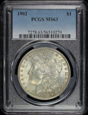 Obverse of this 1902 Morgan Dollar PCGS MS-63