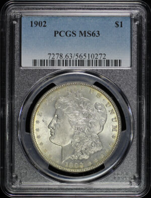 Obverse of this 1902 Morgan Dollar PCGS MS-63