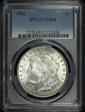 Obverse of this 1902 Morgan Dollar PCGS MS-64