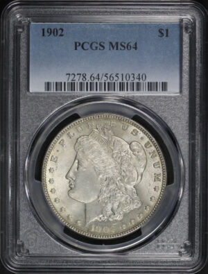 Obverse of this 1902 Morgan Dollar PCGS MS-64