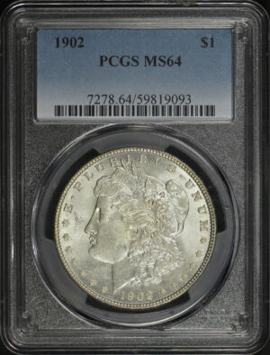 Obverse of this 1902 Morgan Dollar PCGS MS-64