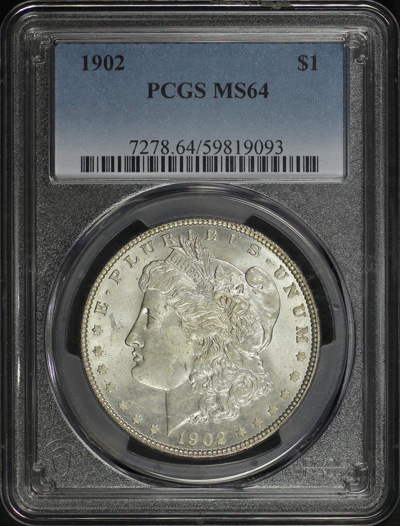 Obverse of this 1902 Morgan Dollar PCGS MS-64