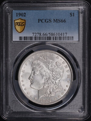 Obverse of this 1902 Morgan Dollar PCGS MS-66