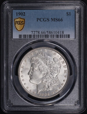 Obverse of this 1902 Morgan Dollar PCGS MS-66