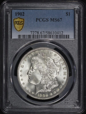 Obverse of this 1902 Morgan Dollar PCGS MS-67