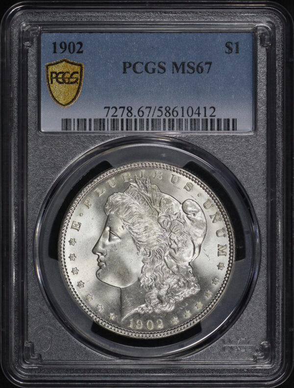 Obverse of this 1902 Morgan Dollar PCGS MS-67