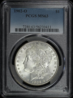 Obverse of this 1902-O Morgan Dollar PCGS MS-63