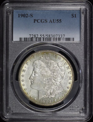 Obverse of this 1902-S Morgan Dollar PCGS AU-55