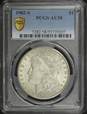 Obverse of this 1902-S Morgan Dollar PCGS AU-58