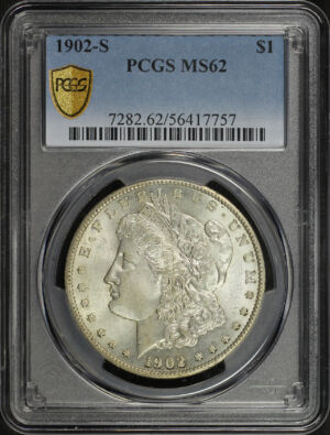 Obverse of this 1902-S Morgan Dollar PCGS MS-62