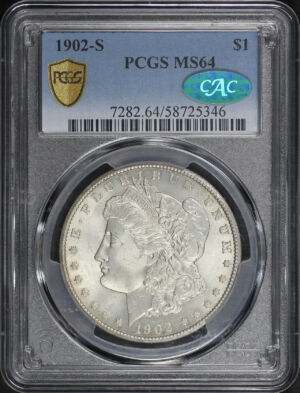 Obverse of this 1902-S Morgan Dollar PCGS MS-64 CAC