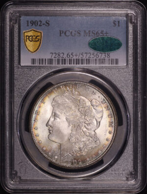Obverse of this 1902-S Morgan Dollar PCGS MS-65+ CAC