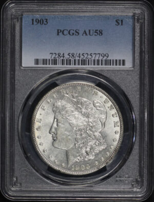 Obverse of this 1903 Morgan Dollar PCGS AU-58