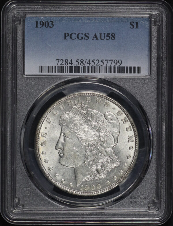 Obverse of this 1903 Morgan Dollar PCGS AU-58