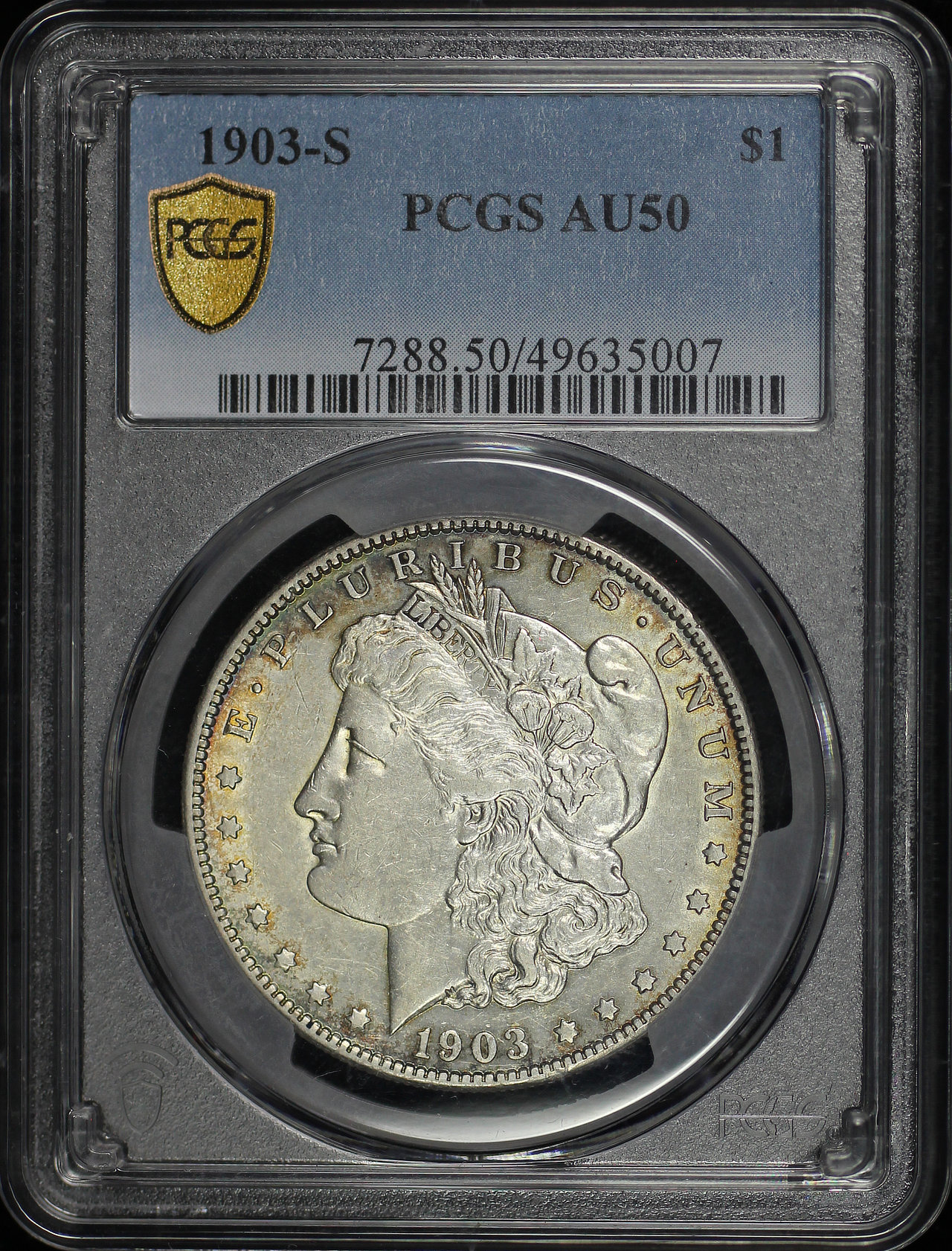 Obverse of this 1903-S Morgan Dollar PCGS AU-50