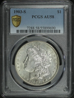 Obverse of this 1903-S Morgan Dollar PCGS AU-58