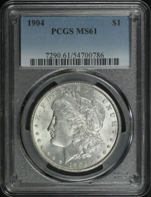 Obverse of this 1904 Morgan Dollar PCGS MS-61