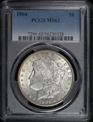 Obverse of this 1904 Morgan Dollar PCGS MS-62