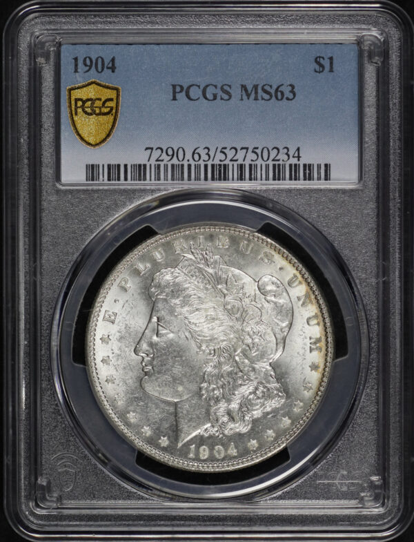 Obverse of this 1904 Morgan Dollar PCGS MS-63 Reverse Rainbow Toning