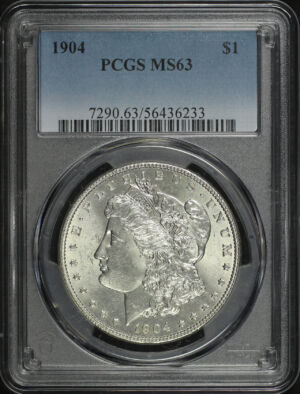 Obverse of this 1904 Morgan Dollar PCGS MS-63