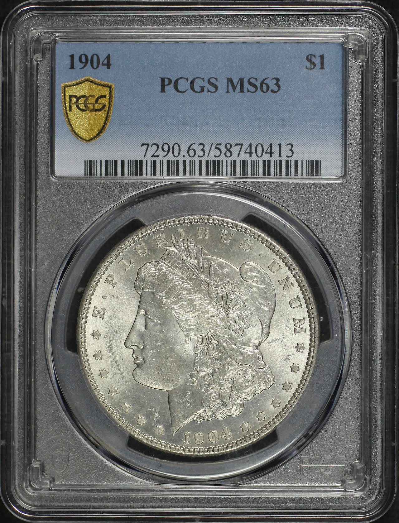 Obverse of this 1904 Morgan Dollar PCGS MS-63