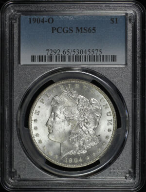 Obverse of this 1904-O Morgan Dollar PCGS MS-65