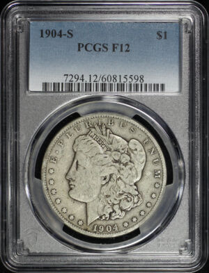 Obverse of this 1904-S Morgan Dollar PCGS F-12